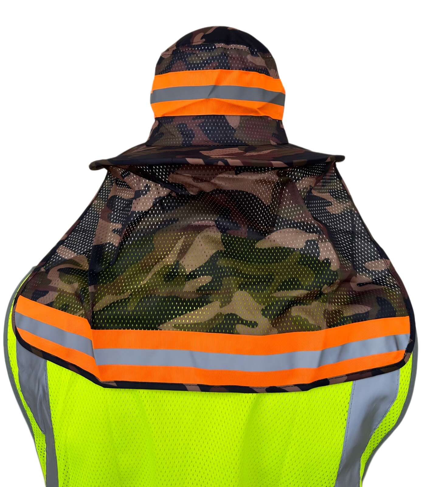 3 Combo Pack Hi Vis Reflective Work Safety Neck Flap Boonie Hat Bucket Cap