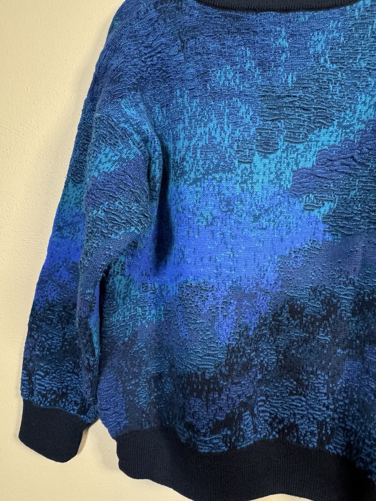 Vintage Far Horizons Australia Wool 3D Knit Textured Grandpa Sweater Sz M