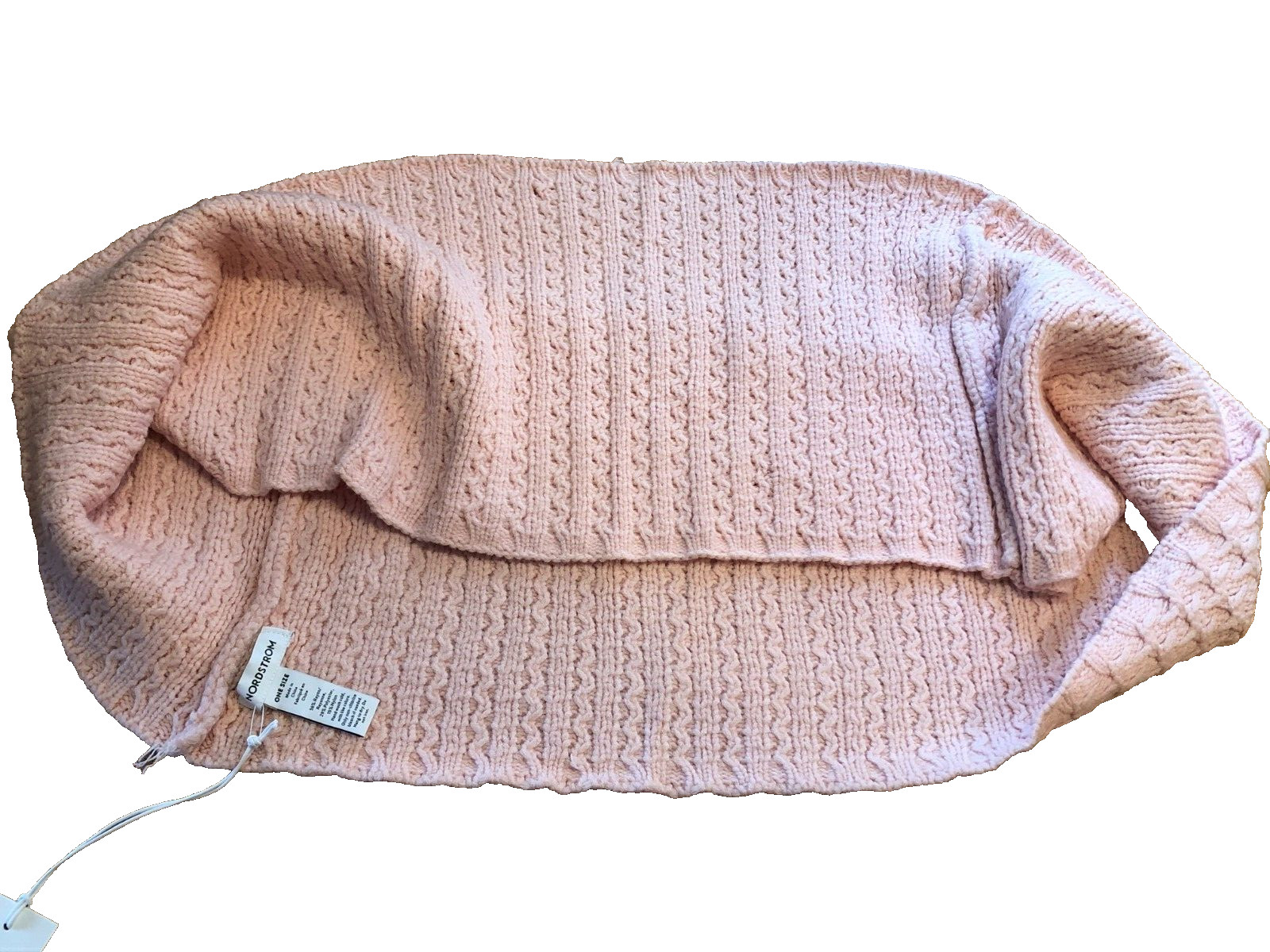 Nordstom Infinity Scarf wrap Pink Chintz One Size knit Rayon Polyester Nylon