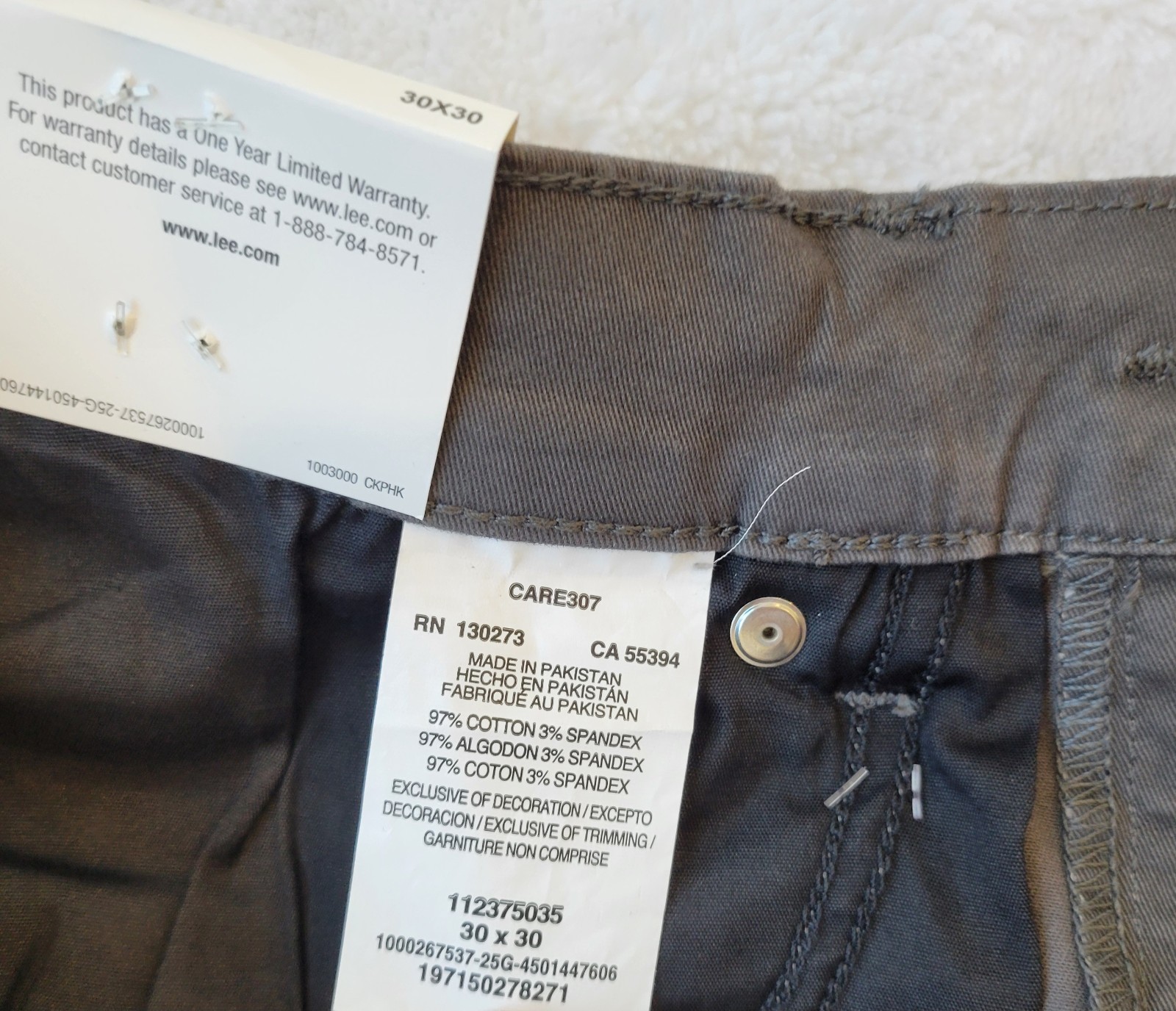 Lee Regular Fit Classic Style Jeans Men’s Size 30×30 Gray Quality Denim
