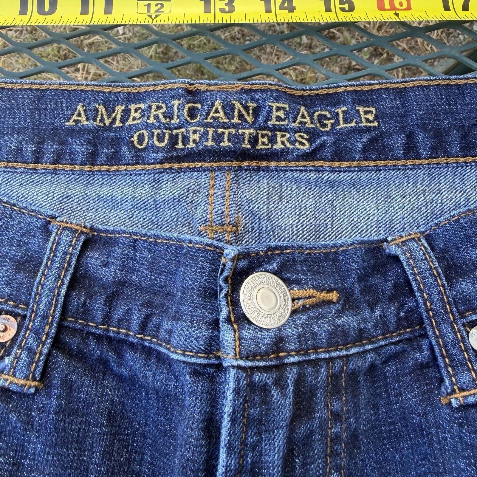 American Eagle Outfitters RN 54485 CA 03873 Women’s Straight Bule Jean Sz 34×32