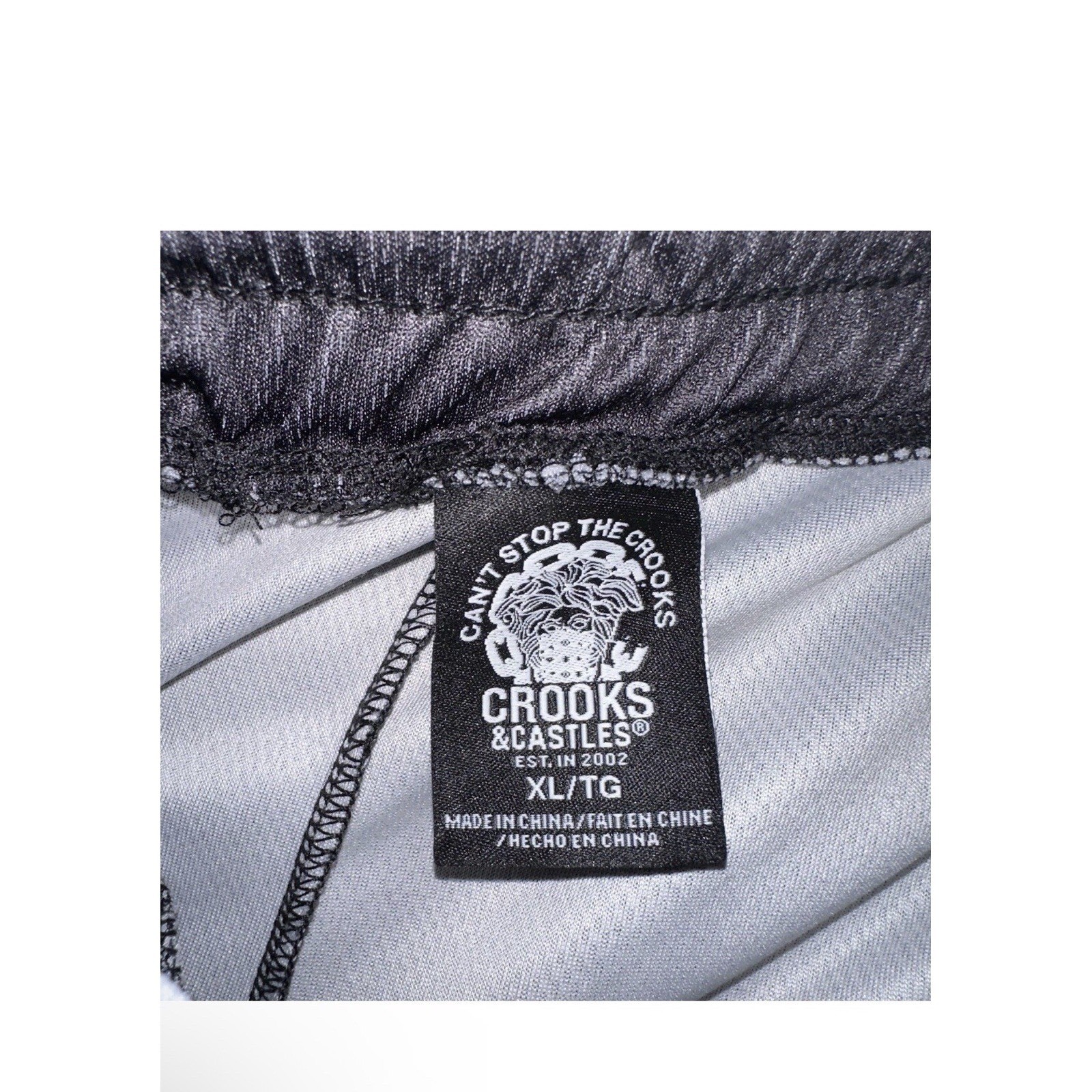 Nordstrom Crooks & Castles Mens NEW Black Mesh Varsity Embroidered Shorts Sz XL