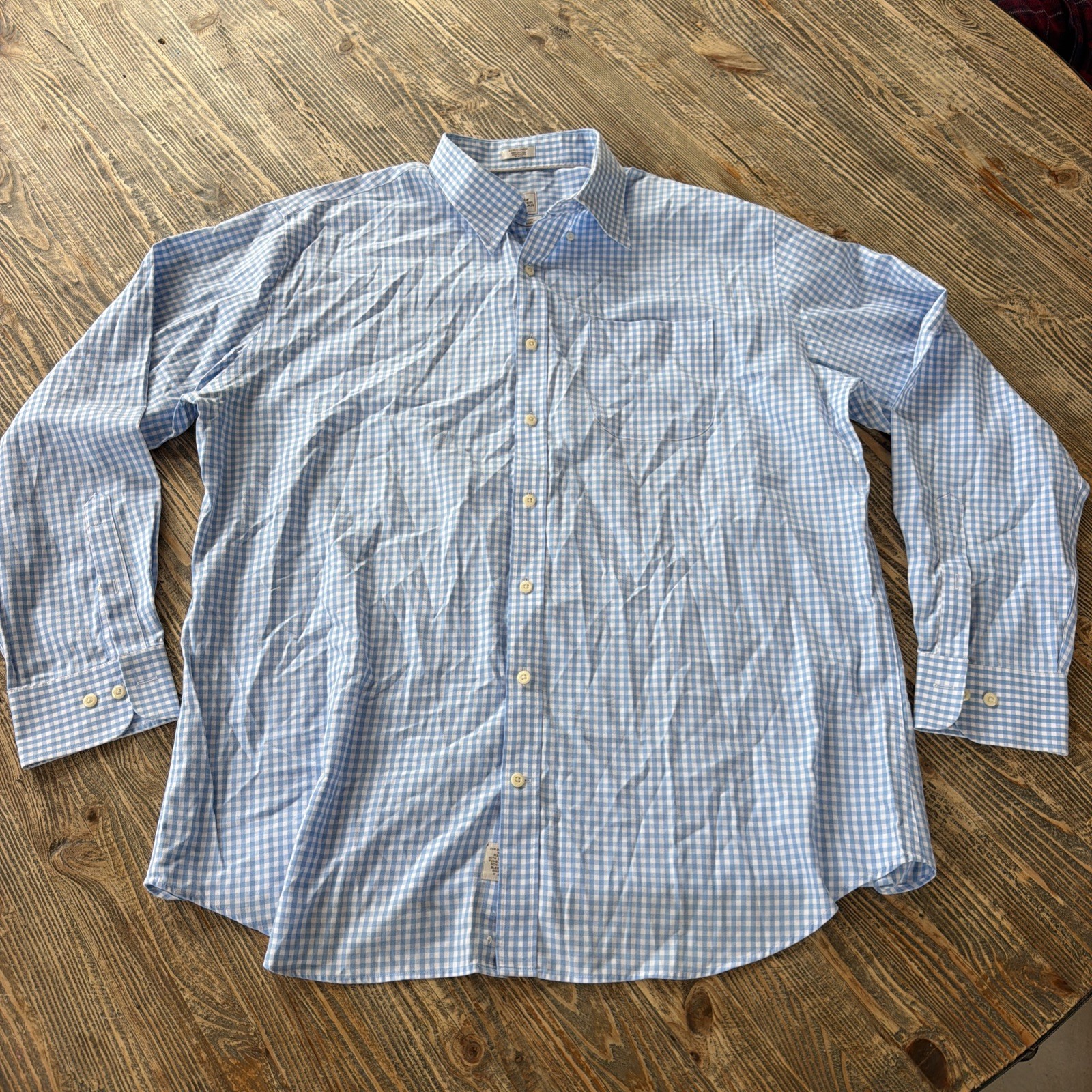 Peter Millar Nanoluxe Easycare Shirt Mens XL Blue White Gingham Check Button Up