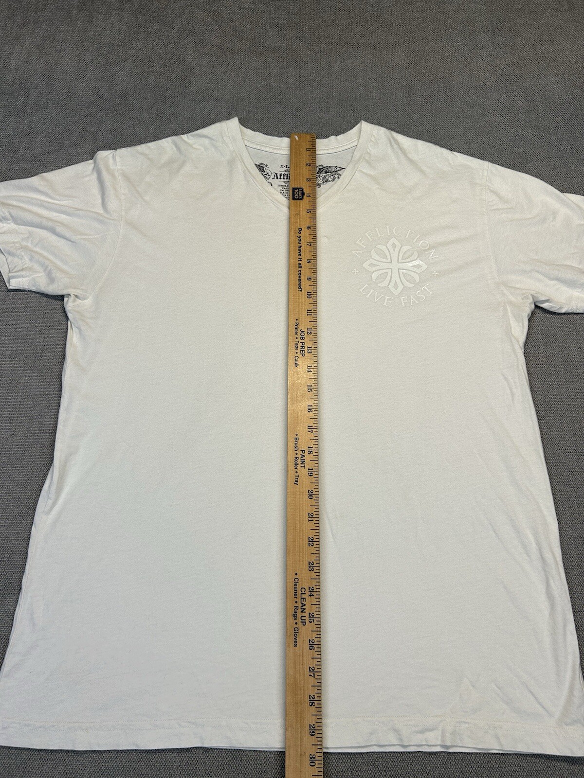 Affliction Shirt Mens Extra Large White Skull Angel Of Death Gothic Grunge