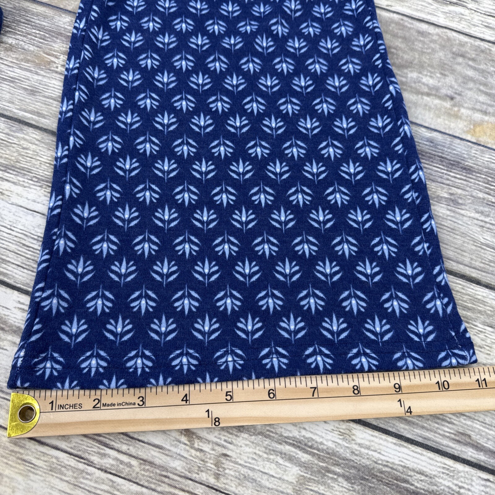 MUK LUKS Hacci Knit Novelty Pajama Set With Eye Mask Size L Navy Lotus NEW