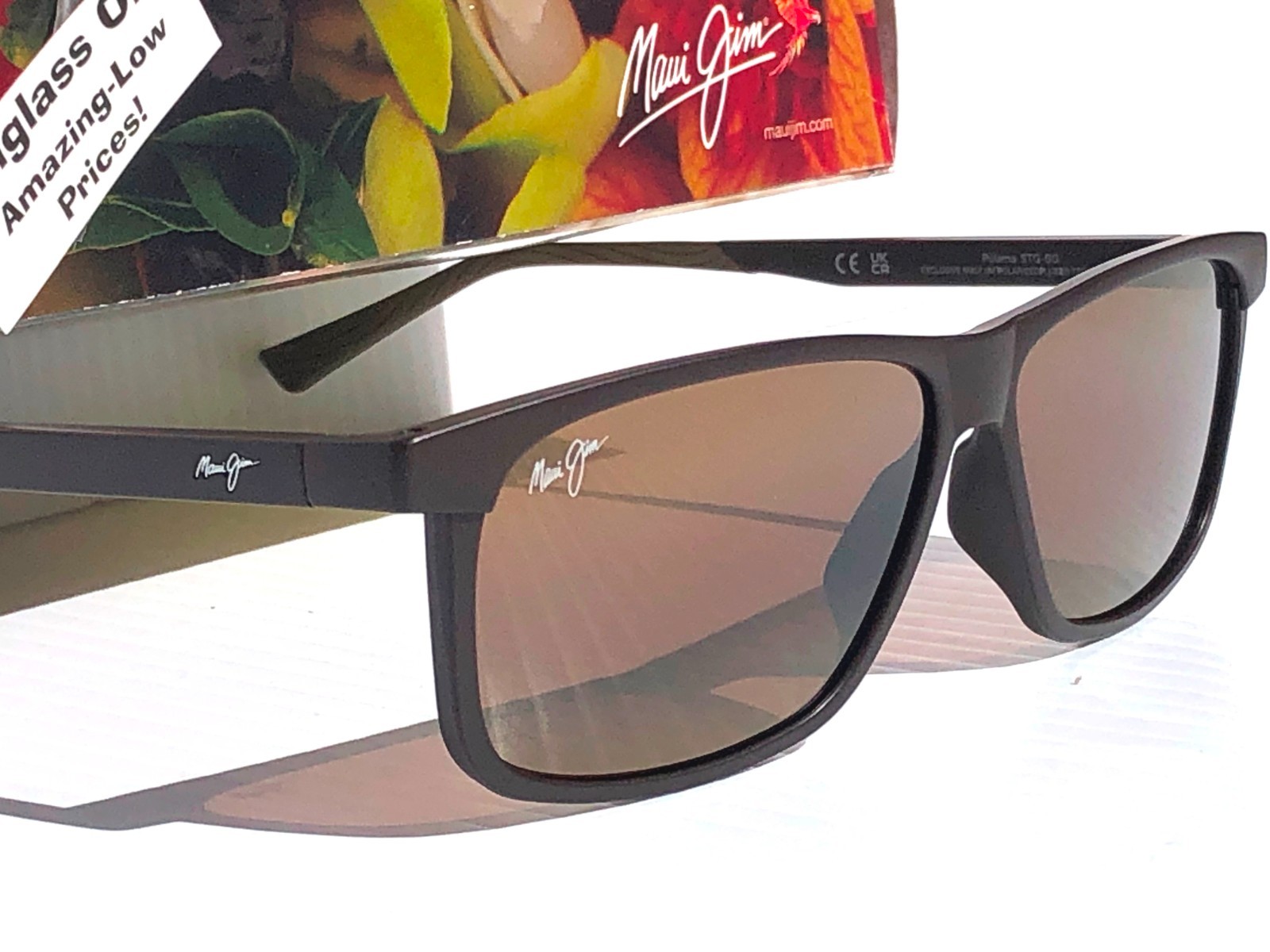 NEW Maui Jim PULAMA Matte Brown POLARIZED ST Bronze GLASS Sunglass H618-01