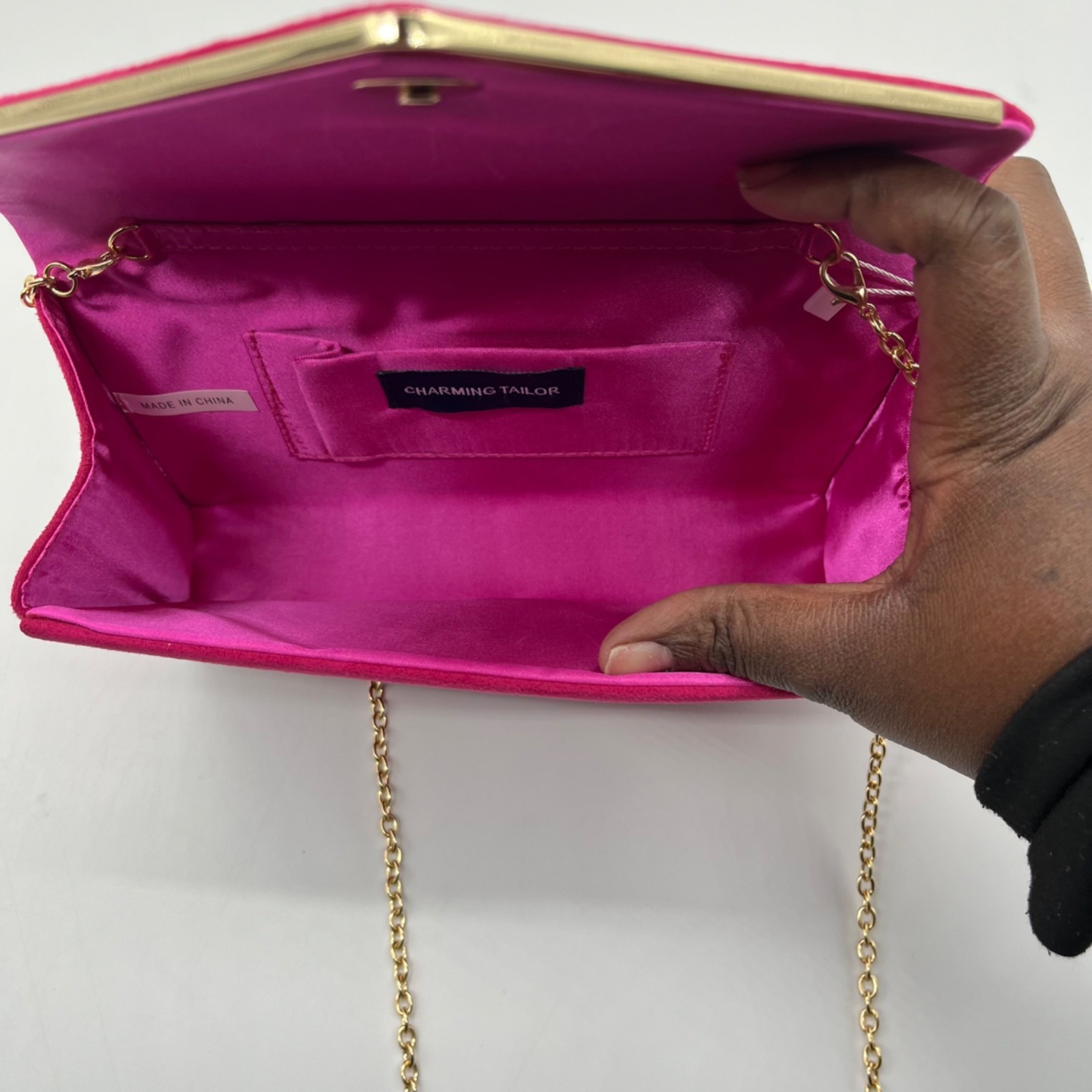 Charming Tailor Pink Velvet Clutch