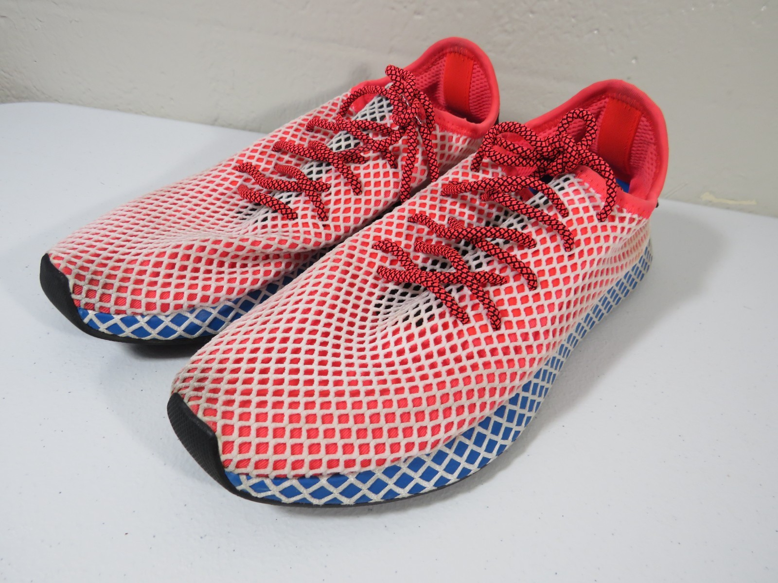 adidas Deerupt Runner Solar Red Bluebird Mesh Men’s Size 11.5 Sneakers CQ2624