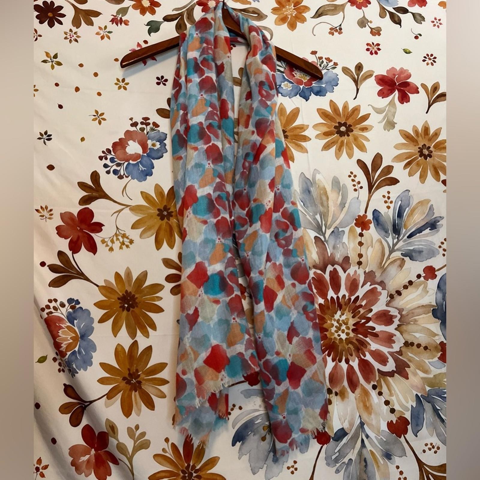 Johnston & Murphy OS Spring Maximal Colorful Scarf City Preppy Blue Red Fashion