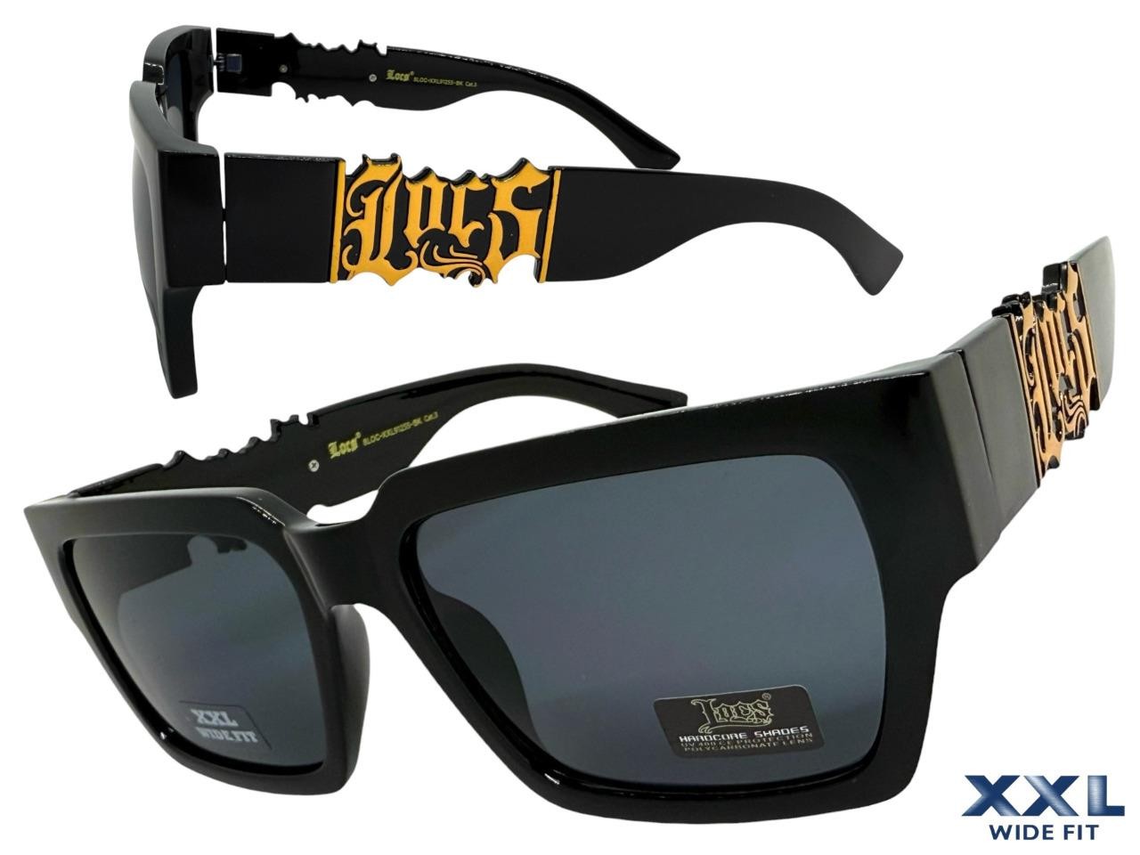 Biker Hardcore Gangster Hip Hop LOCS SUNGLASSES XXL Frame For Big Wide Fat Heads