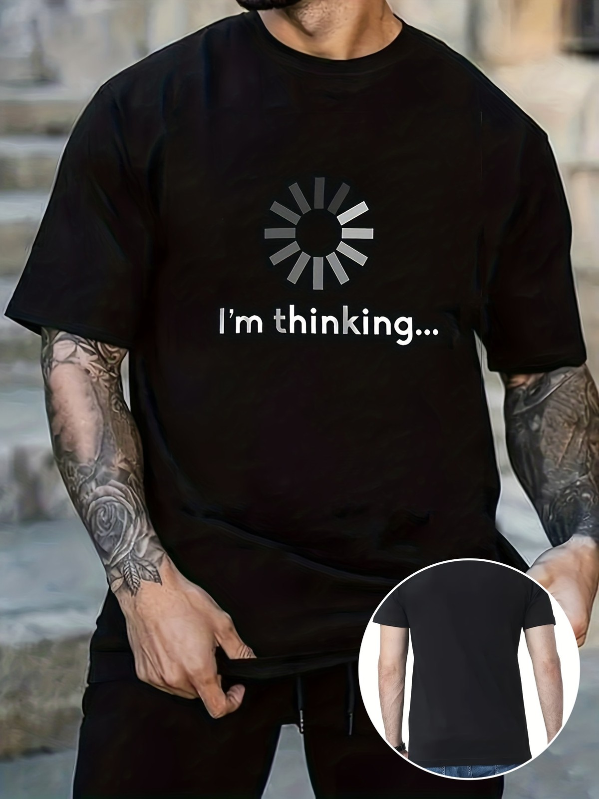 Funny I’m Thinking Loading Graphic T-Shirt Novelty Humor Unisex Tee