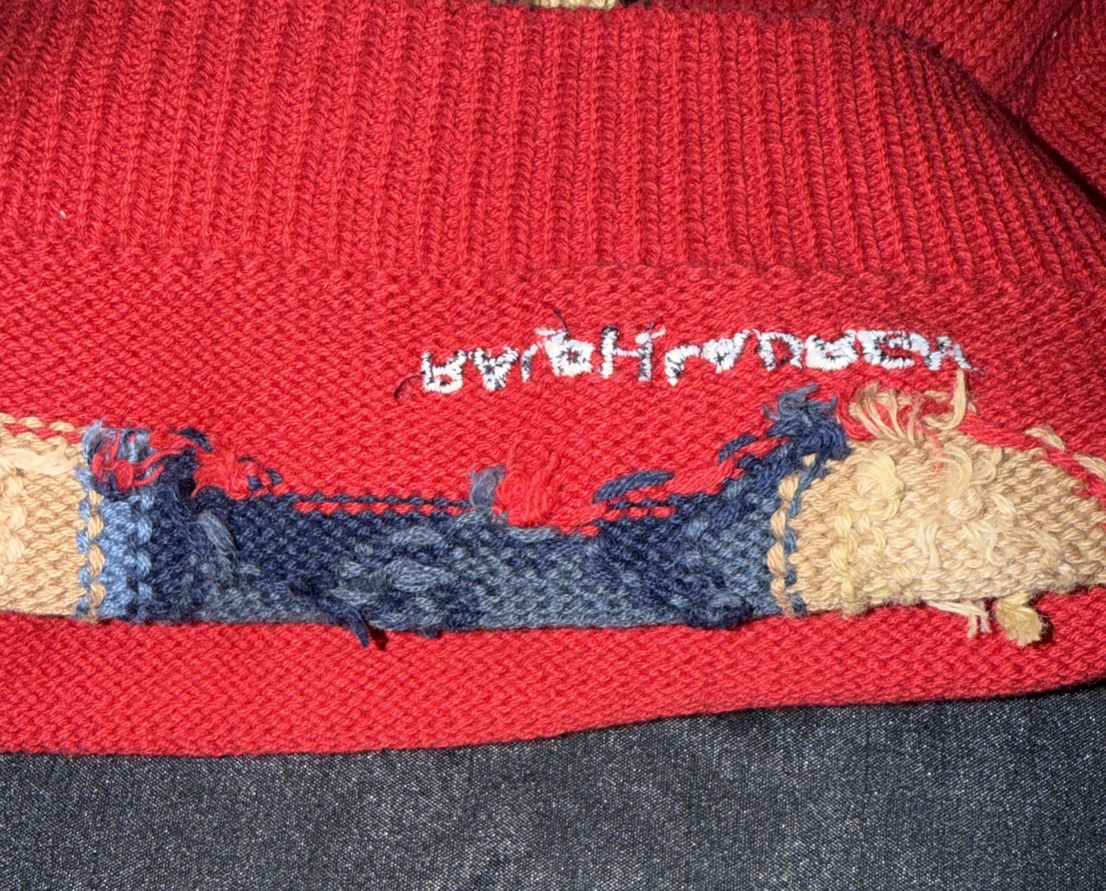 Ralph Lauren Polo Bear With Flag 90’s Sweater Hand Framed Beautiful Rare 3m-12m
