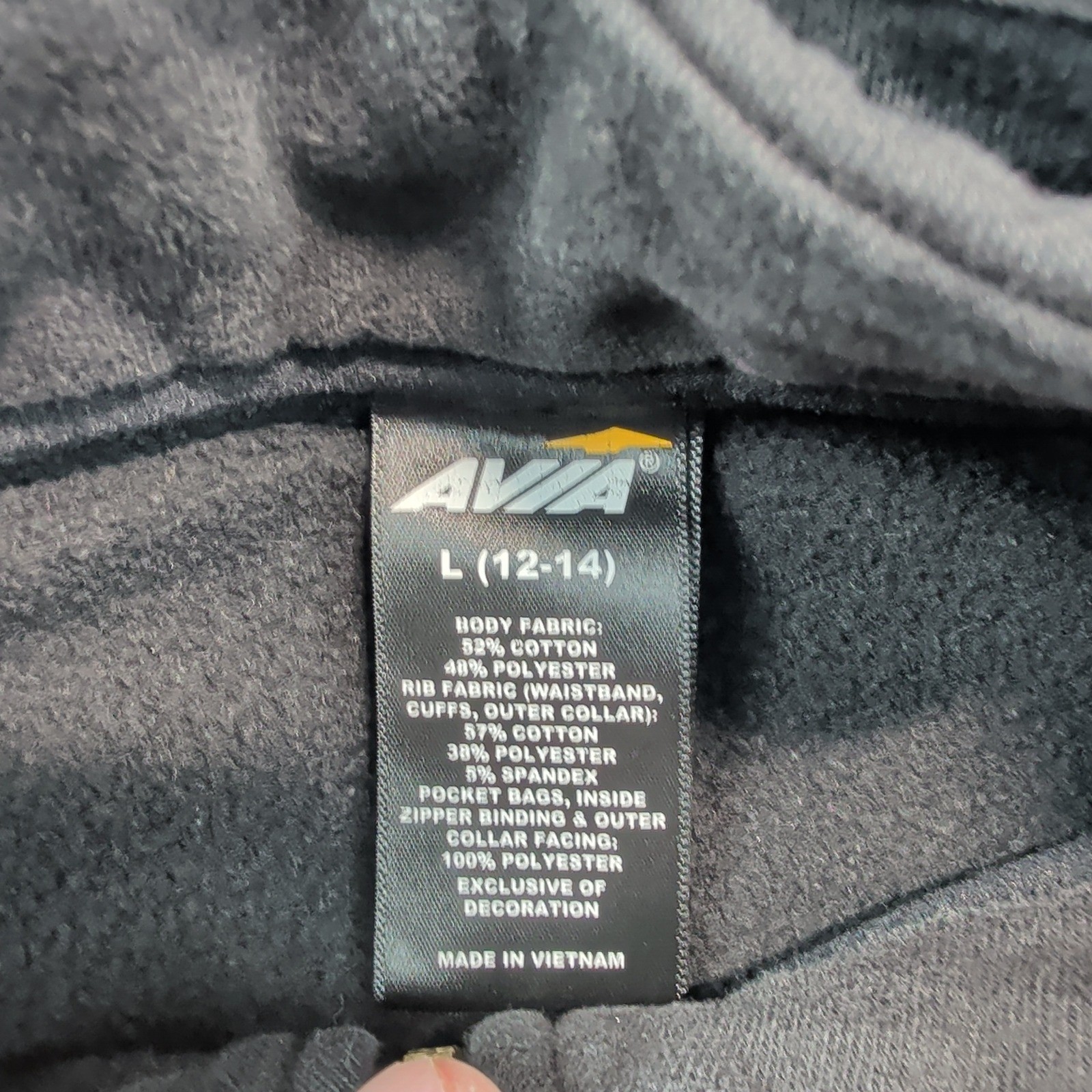 Avia Modern Quarter Zip Pullover L 12-14 Black Paneled Boxy Athleisure Gorpcore