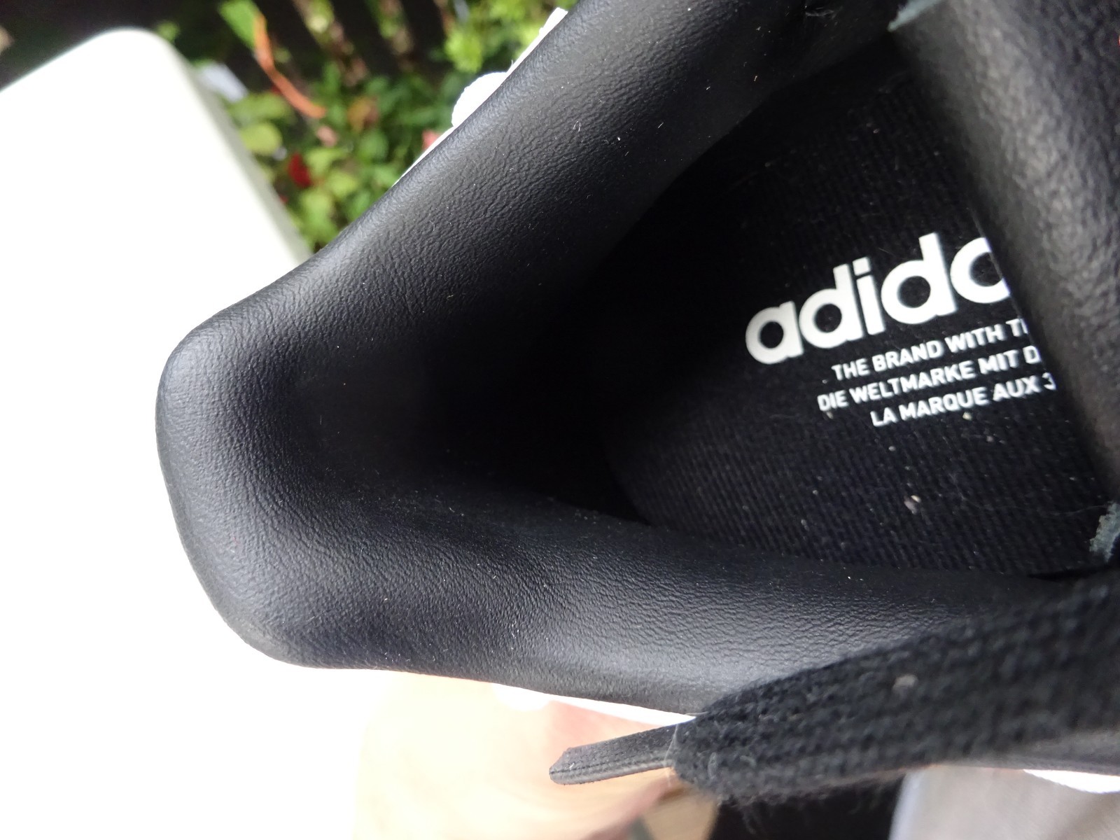 Adidas GX3419 stitched black white superstar trainers leather size 37 1/3 (UK4.5) new