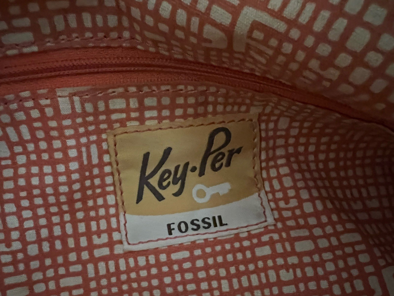 Fossil Key Per Yellow Coated Canvas Leather Trim Ladybug Printed Tote Bag