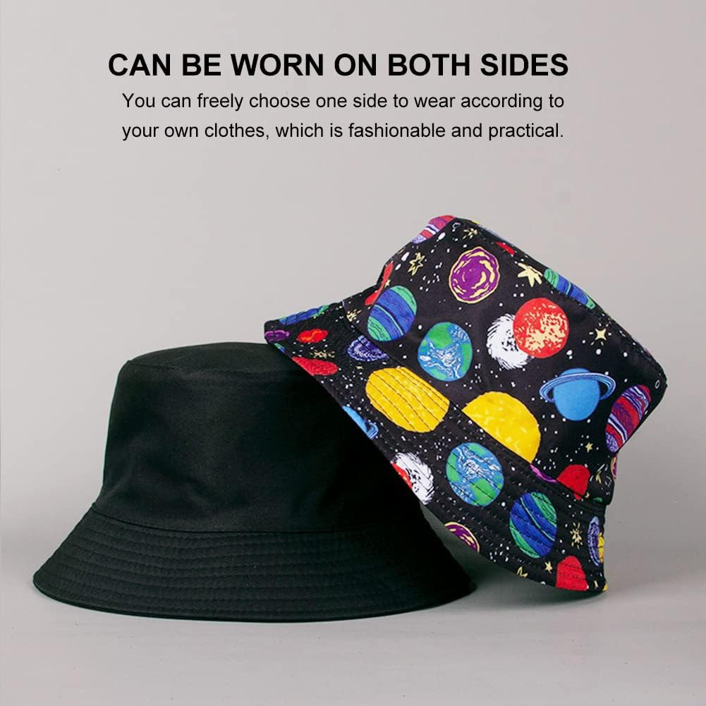 Unisex Bucket Hat Beach Sun Hat Aesthetic Fishing Hat for Men Women Teens, Rever