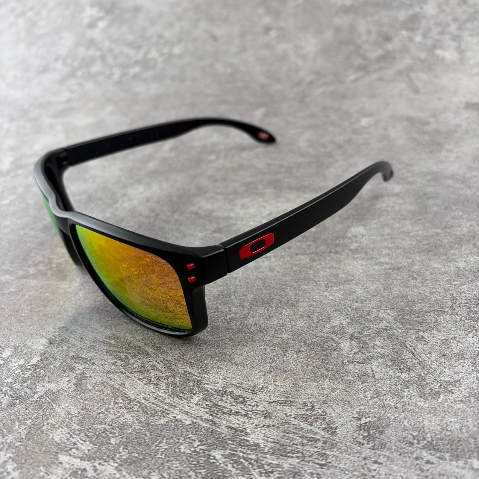 Oakley Holbrook Sunglasses Black Frame Orange Lens With Box, Case, & Accessories