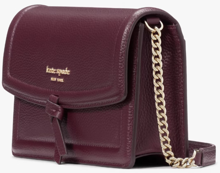Kate Spade Knott Flap Crossbody Purple Leather Chain Purse K6830 NWT Bag $248