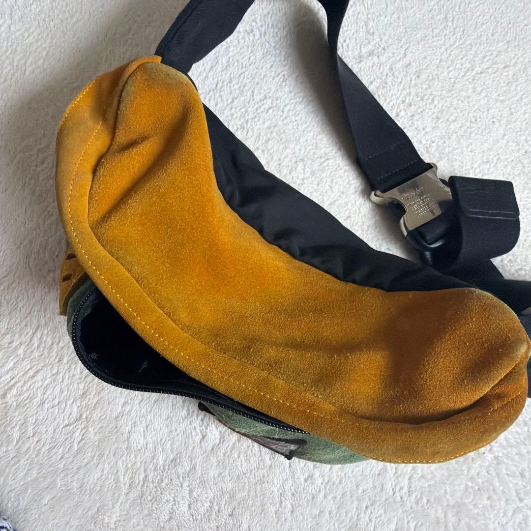 Master-Piece MSPC Suede Waist Bag Body Bag Green Yellow Vintage Japan Rare