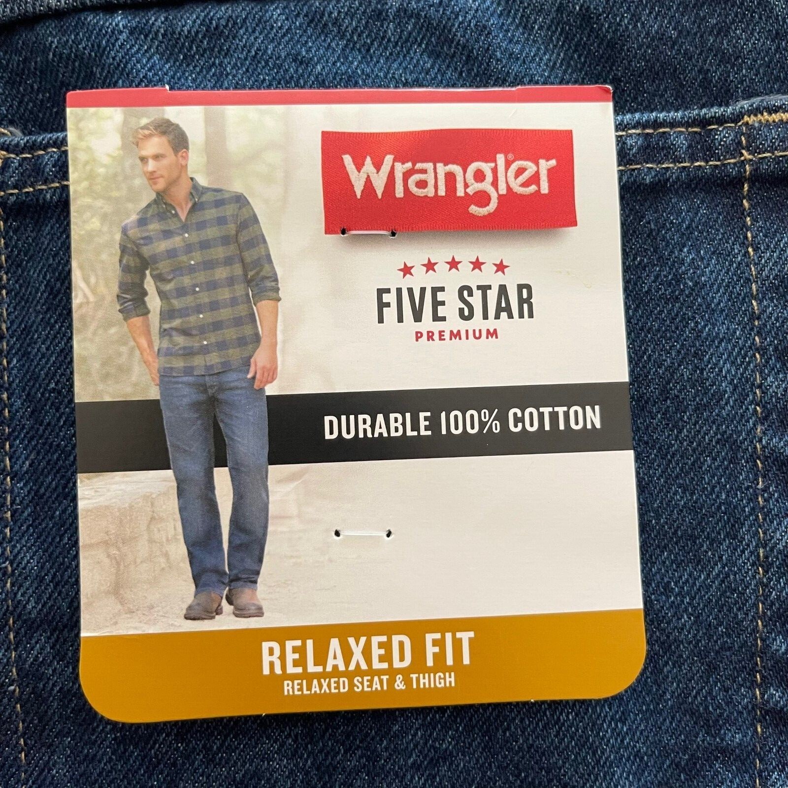 Wrangler Men’s Five Star Premium Denim Straight Relaxed Fit Jeans Big and Tall