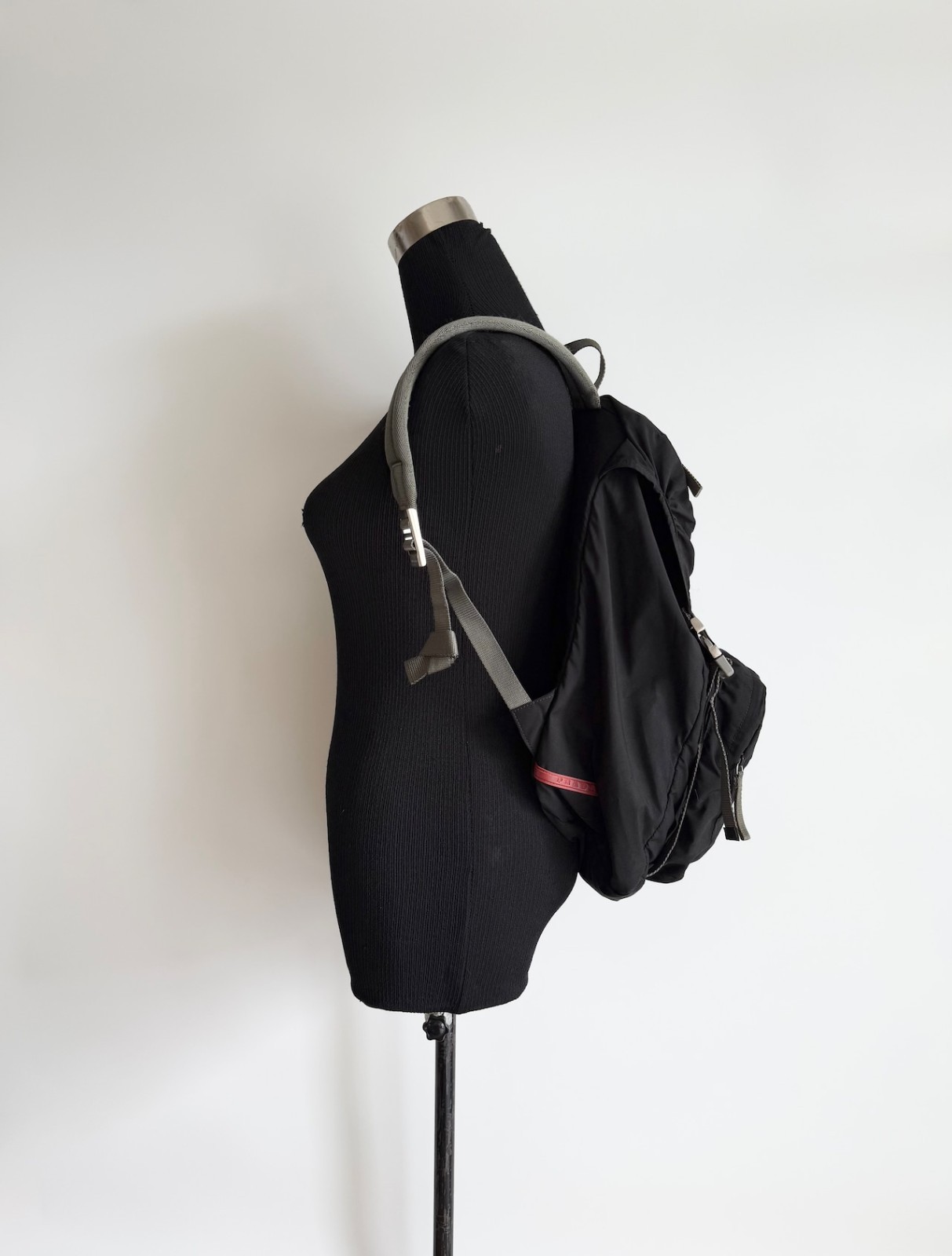 Prada Sport SS2000 Nylon Backpack Black W11.4×D7.4×H17.7in
