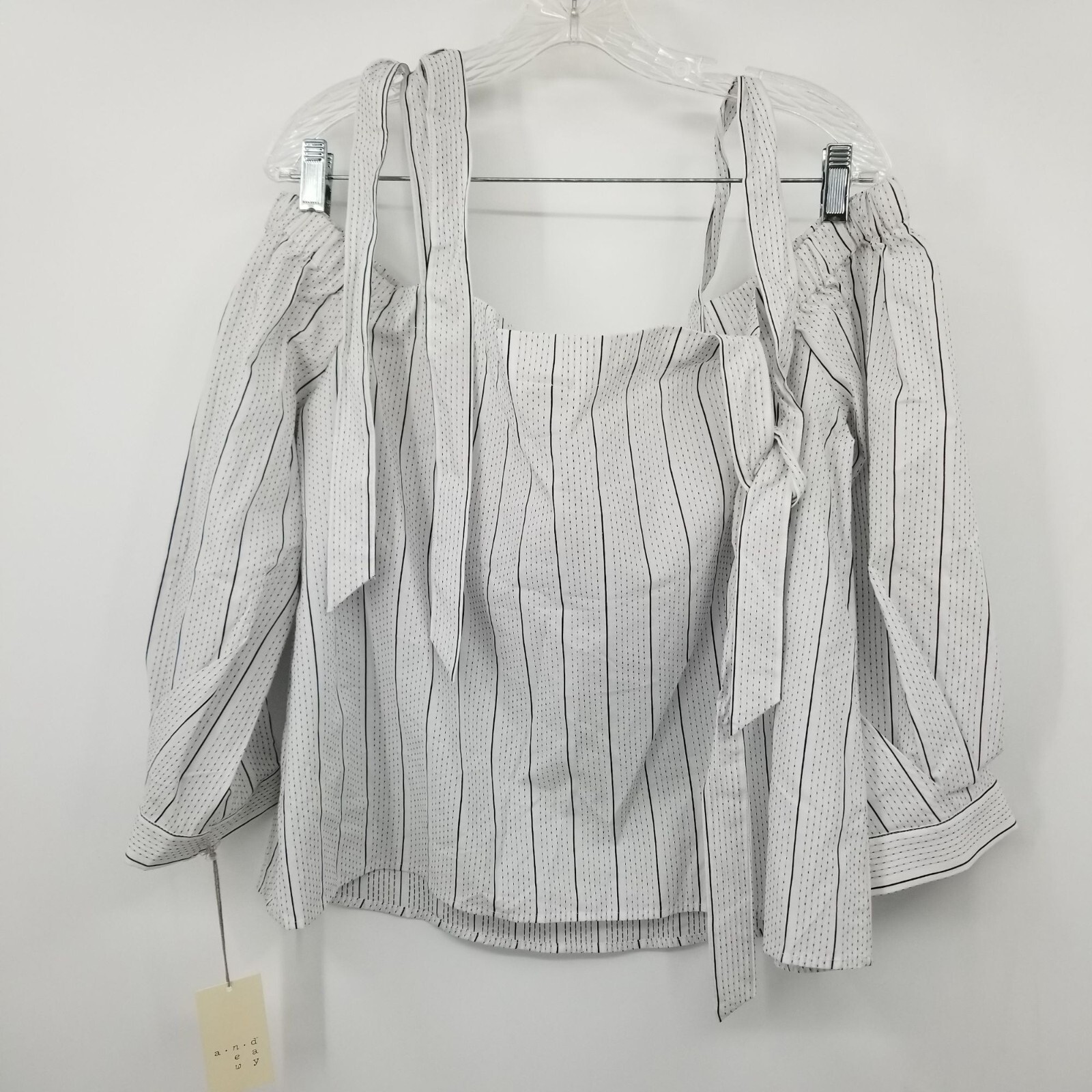 NWT A New Day Off The Shoulder Tie Strap Blouse Shirt Size XL