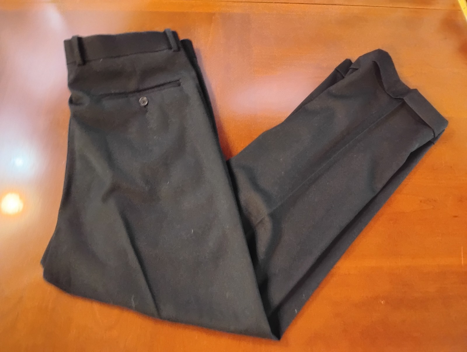 Corporate Image Pants Mens 36 Black Wool Dress Pleated Cuffed Formal Tom James