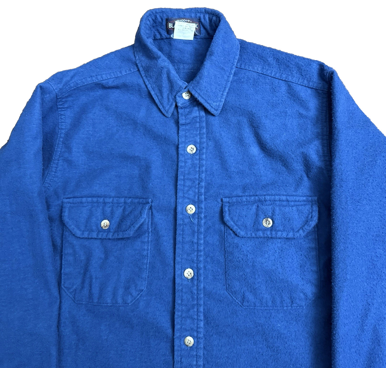 VTG 90s Black Duck Chamois Workwear Shirt Men’s M Cobalt Blue L/S Heavyweight