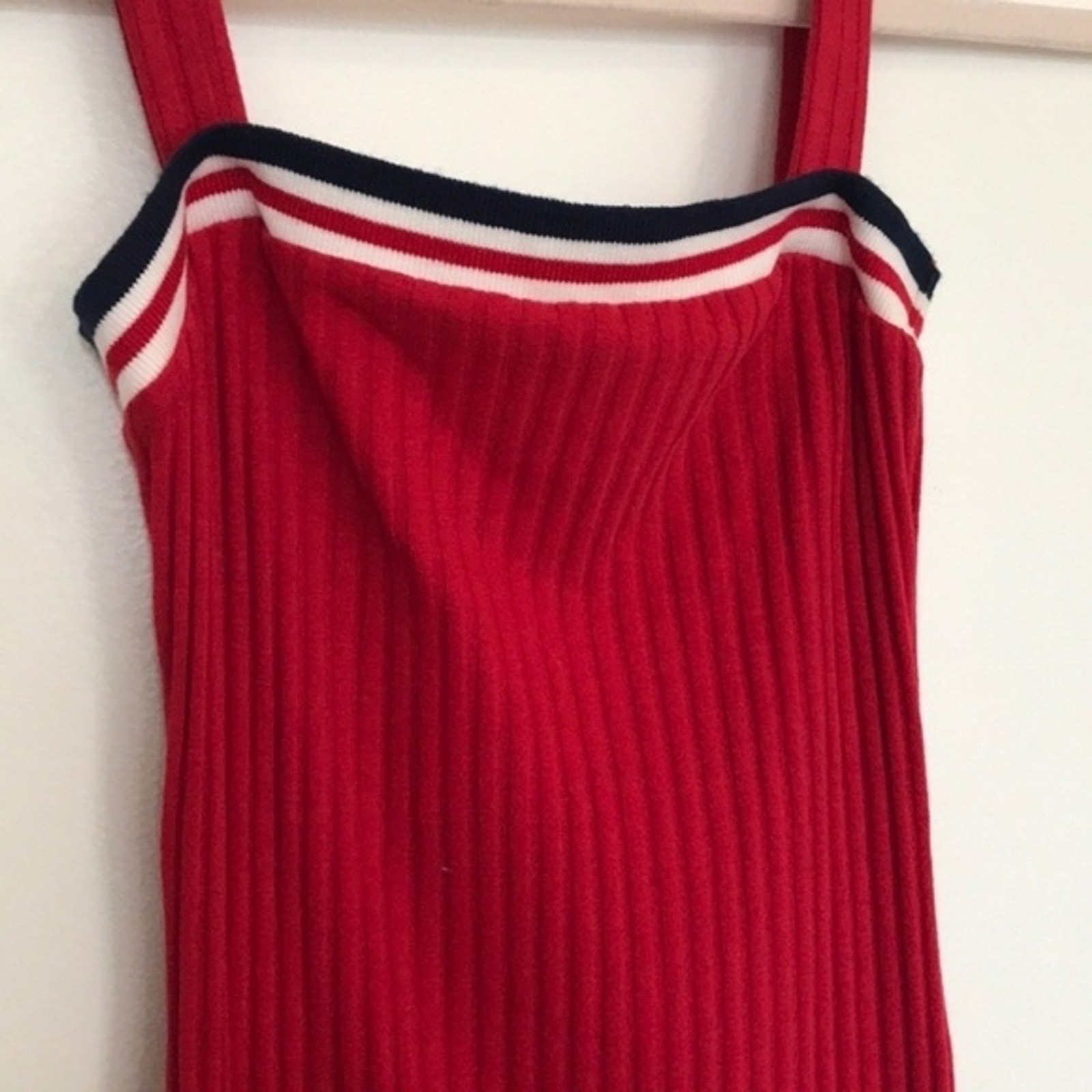 Urban Outfitters Red White Mini Dress Silence + Noise Striped Tennis Cotton S M