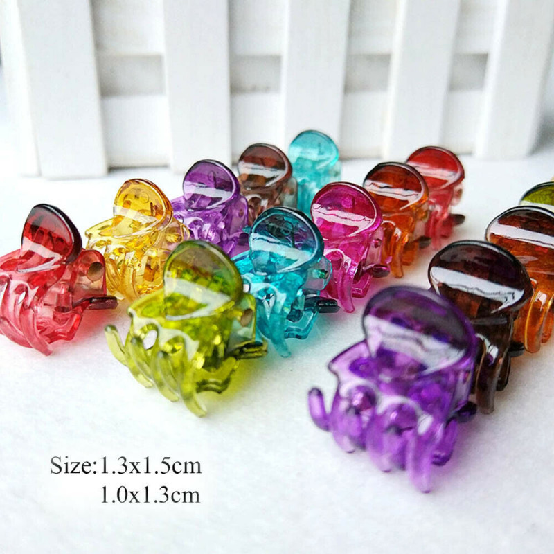 12Pcs/sets Fashion Hair Clips Girls Plastic Mini Hairpin Claws Hair Clamp Crab