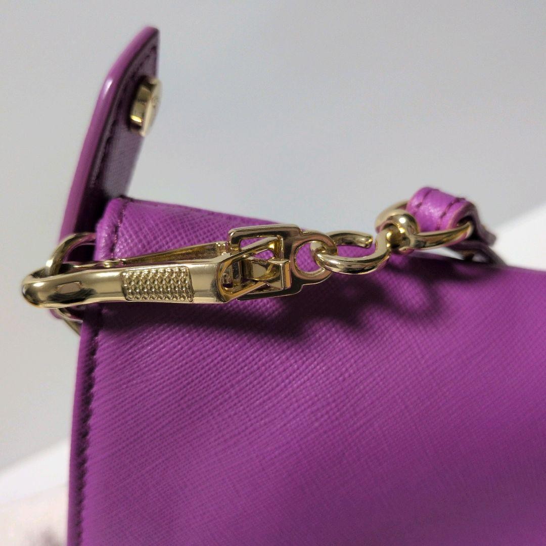 Vivienne Westwood Saffiano Leather Shoulder Bag Orb Purple Square 20cm #FH ZCA