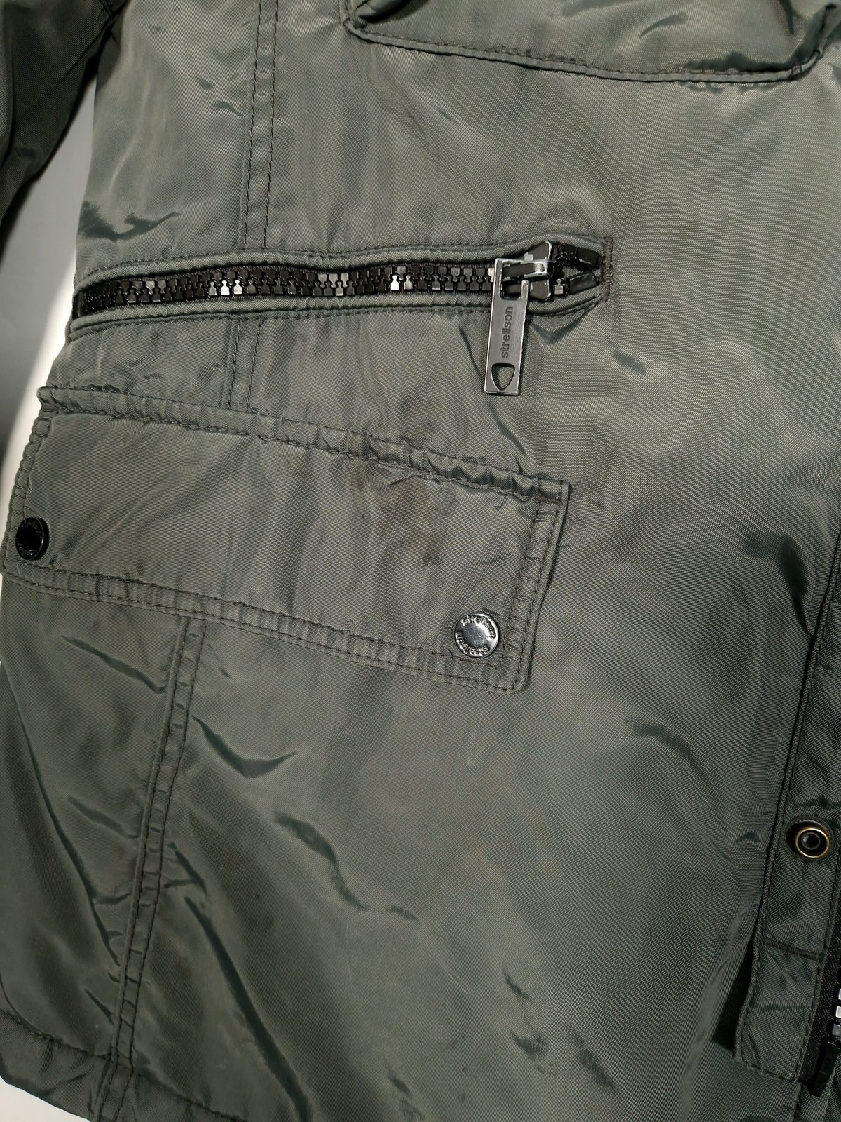 Strellson Utility Jacket Size Large Men’s Grey Hooded Swiss Cross Field Coat
