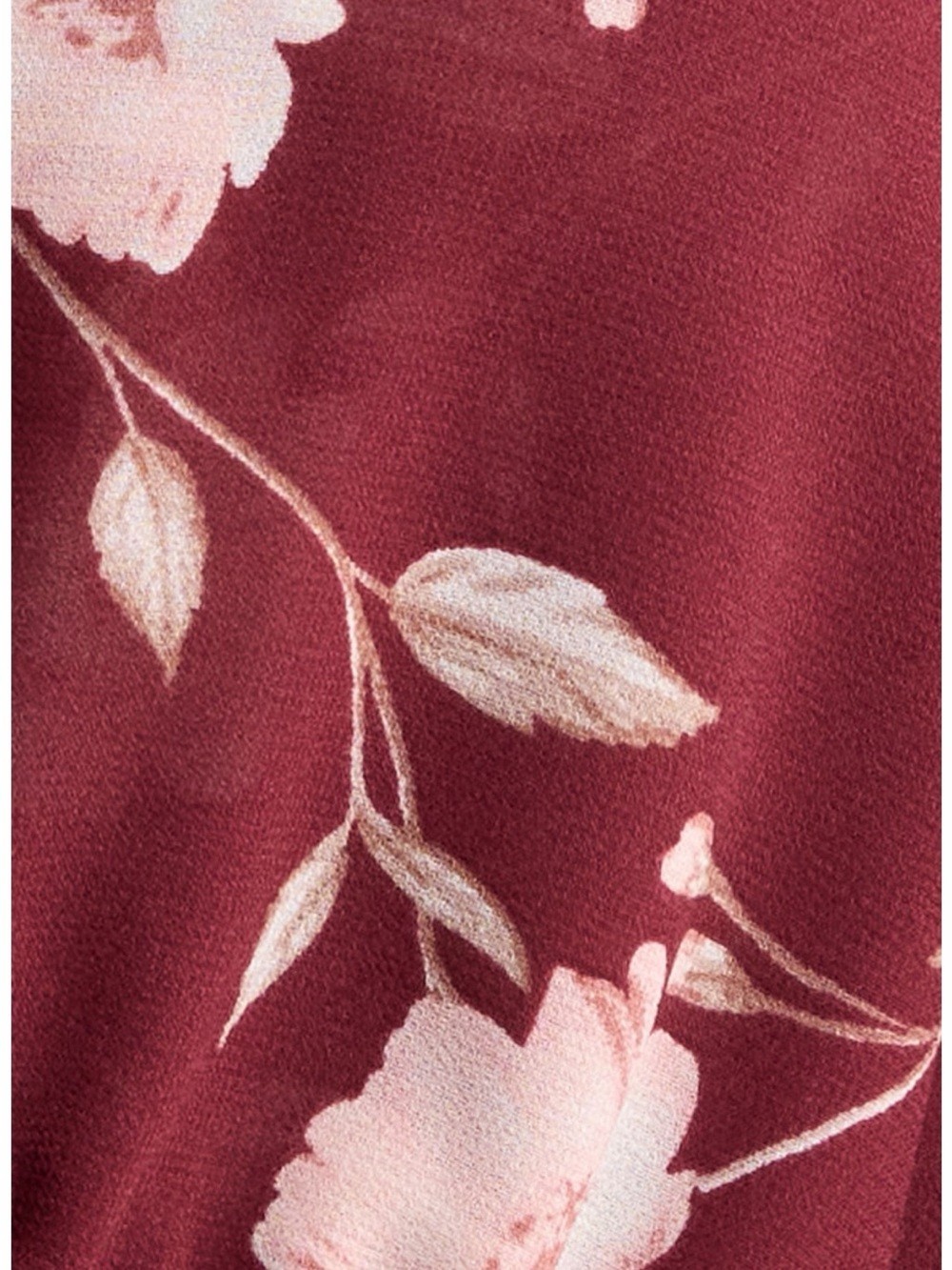 WAYF Free Spirit Floral Ruffle Top XS Burgundy Boho Romantic