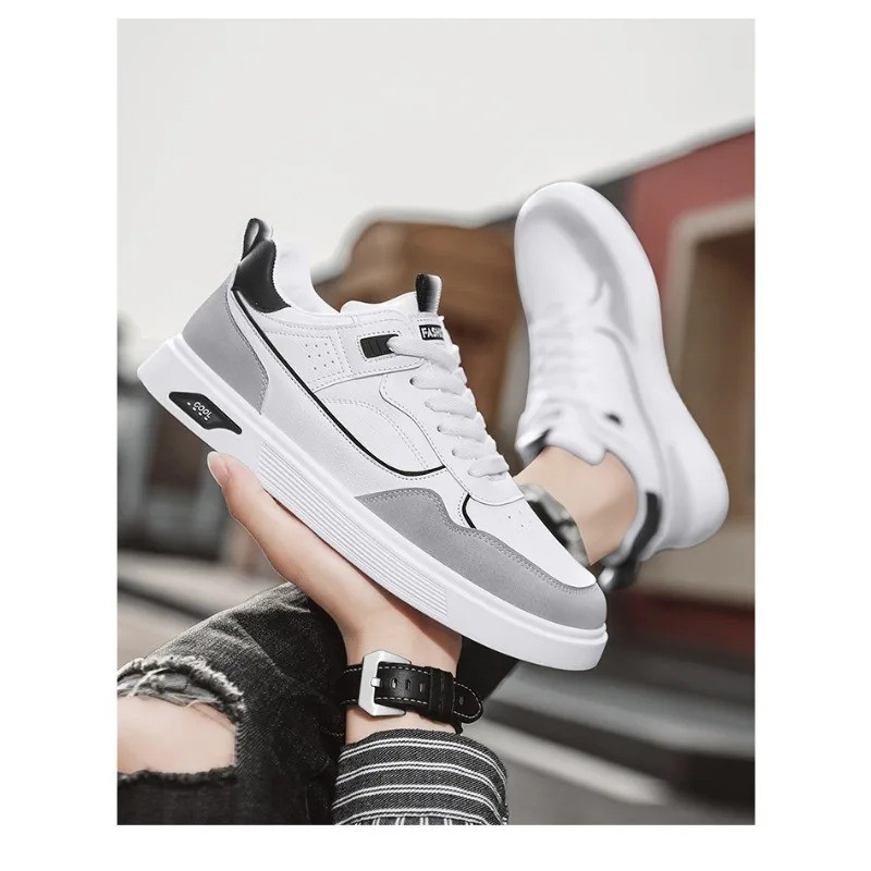 Men’S Leather Casual Sneakers Breathable Comfortable Walking Daily Wear Shoes