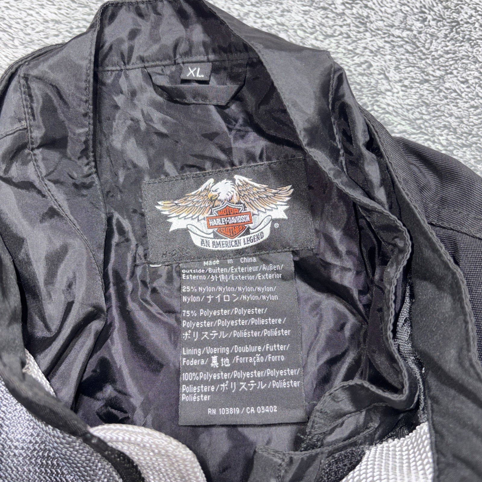 HARLEY-DAVIDSON Riding Jacket w/ Shoulder & Elbow Pads Women’s Sz XL Grey Black
