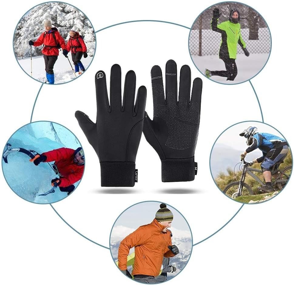 -10℉ Windproof Waterproof Winter Warm Gloves Touchscreen Fingers Non-Slip Gloves