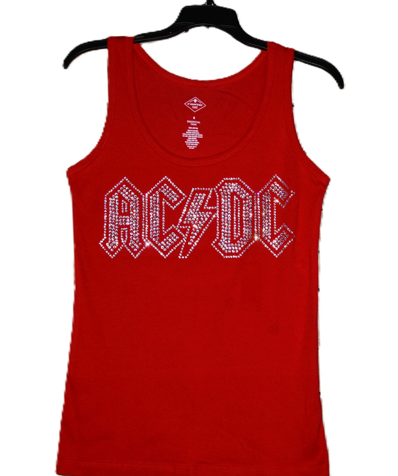 AC/DC rhinestone bling shirt or tank XS S M L XL XXL 1X 2X 3X 4X 5X clear