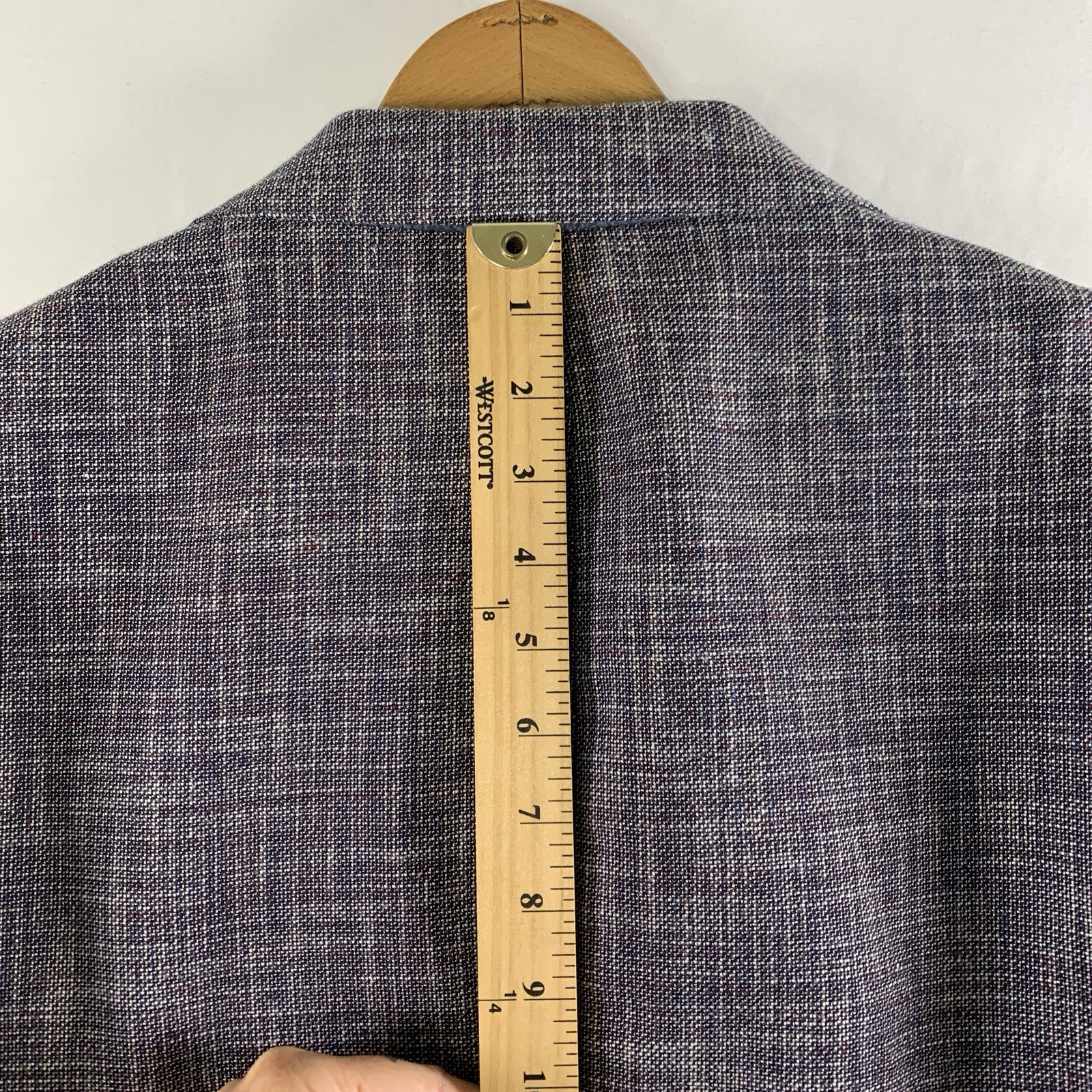 Mens Unstructured Hopsack Sport Coat 46R Summer Wool Linen Cotton Patch Pocket