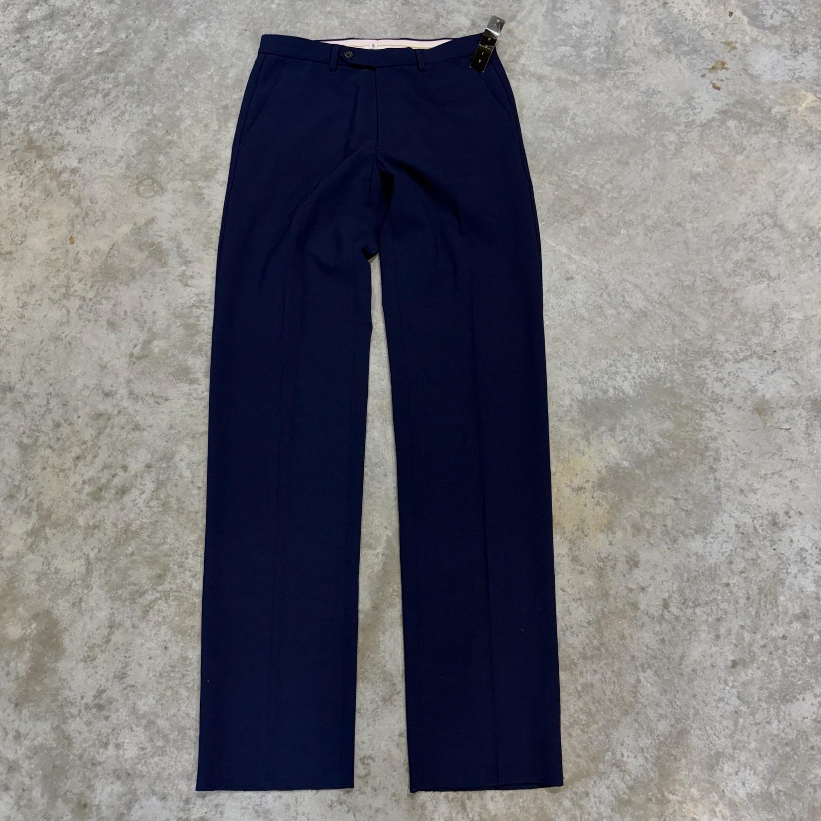 Theory Pants Mens 32 Blue Dress Flat Front Wool Blend Stretch Business Office