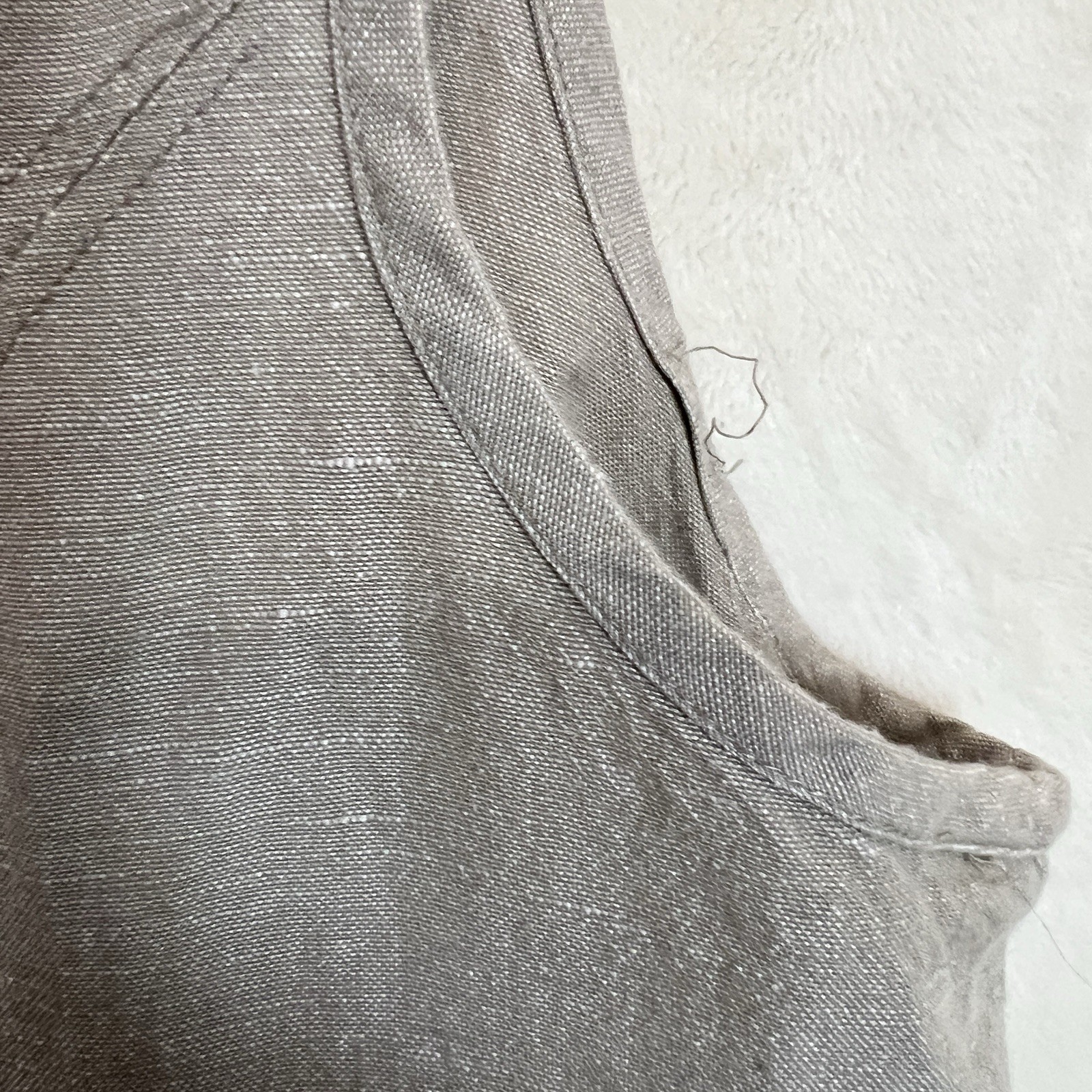 Freedom Trail By Kyodan Linen Blend Sundress Women L Beige Pockets Preppy Beach