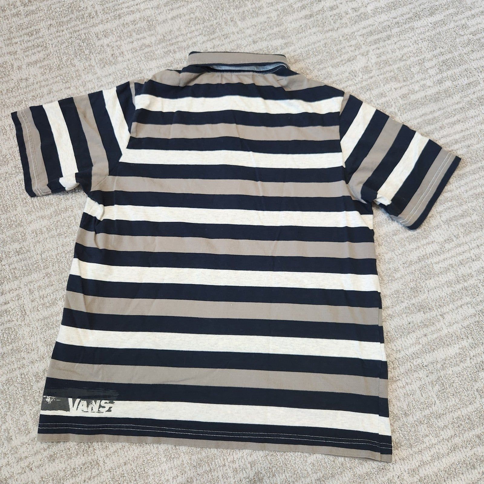 Van’s Classic Fit loose short sleeve stripe polo top size M men