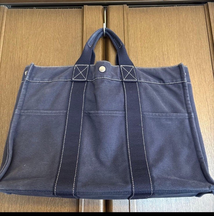 Hermes Vintage Fourre Tout MM TOTE Bag.canvas black from JAPAN.