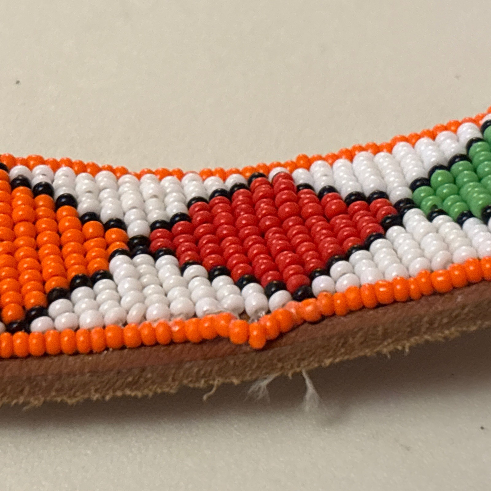 Leather Maasai Kenya Handmade Beaded Belt Unisex Multicolors Handmade 34-35″