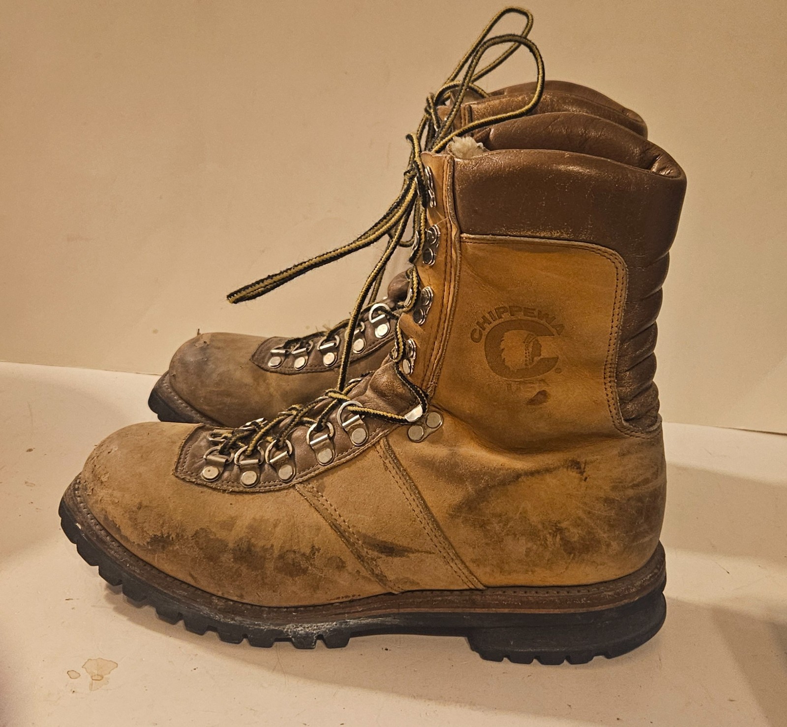 Vtg USA Made Original CHIPPEWA Arctic 8″ Rugged Leather Boots Men’s 10 EE