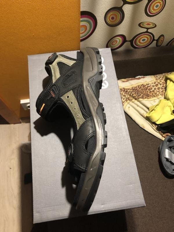 Men Ecco Sandals Black Nubuck 47