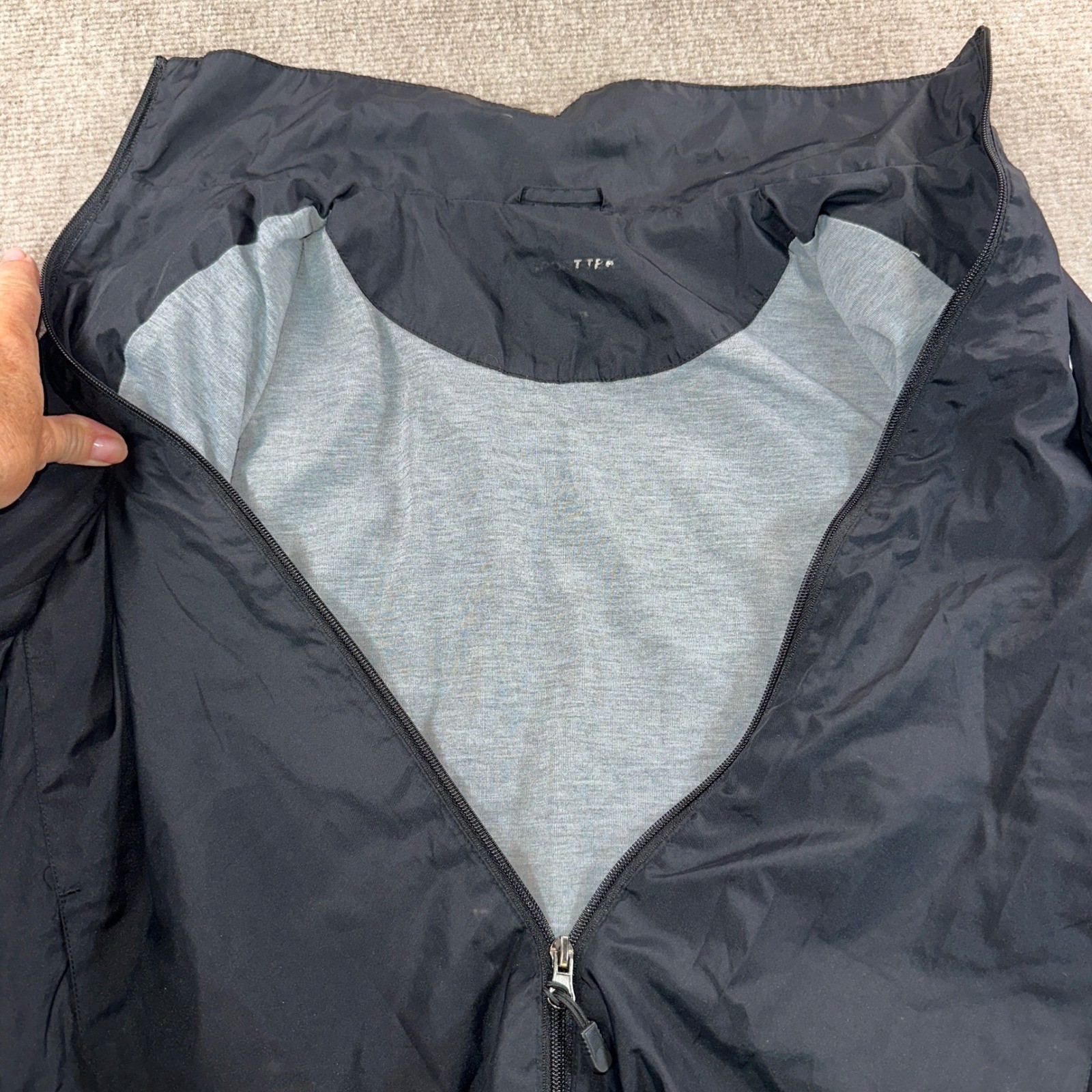In-N-Out Burger Windbreaker Jacket Black Full Zip Employee Uniform Logo Mens L