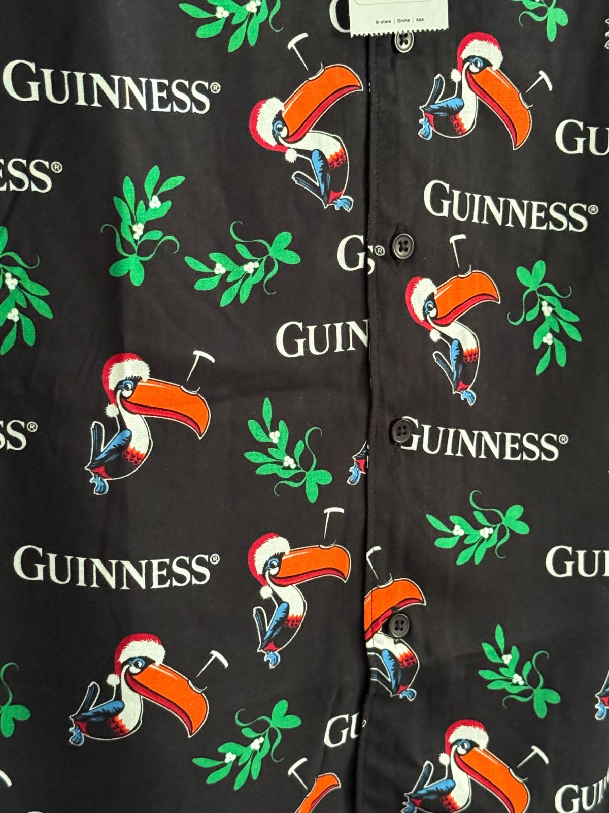 Guinness Christmas Shirt Toucan Party Beer Ireland Irish M L XL XXL Hawaiian NEW