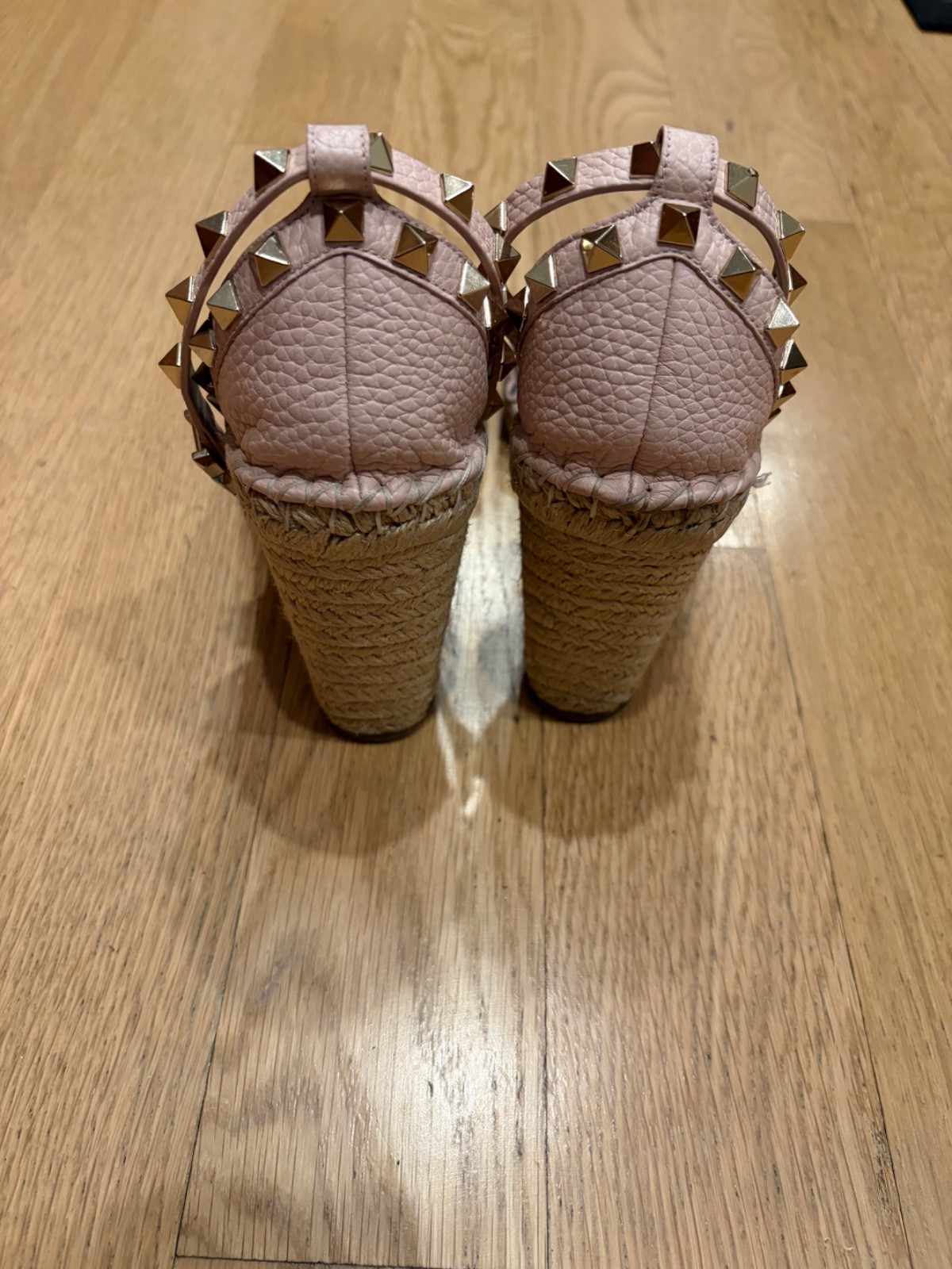 Valentino rockstud wedge sandals – light pink, 38