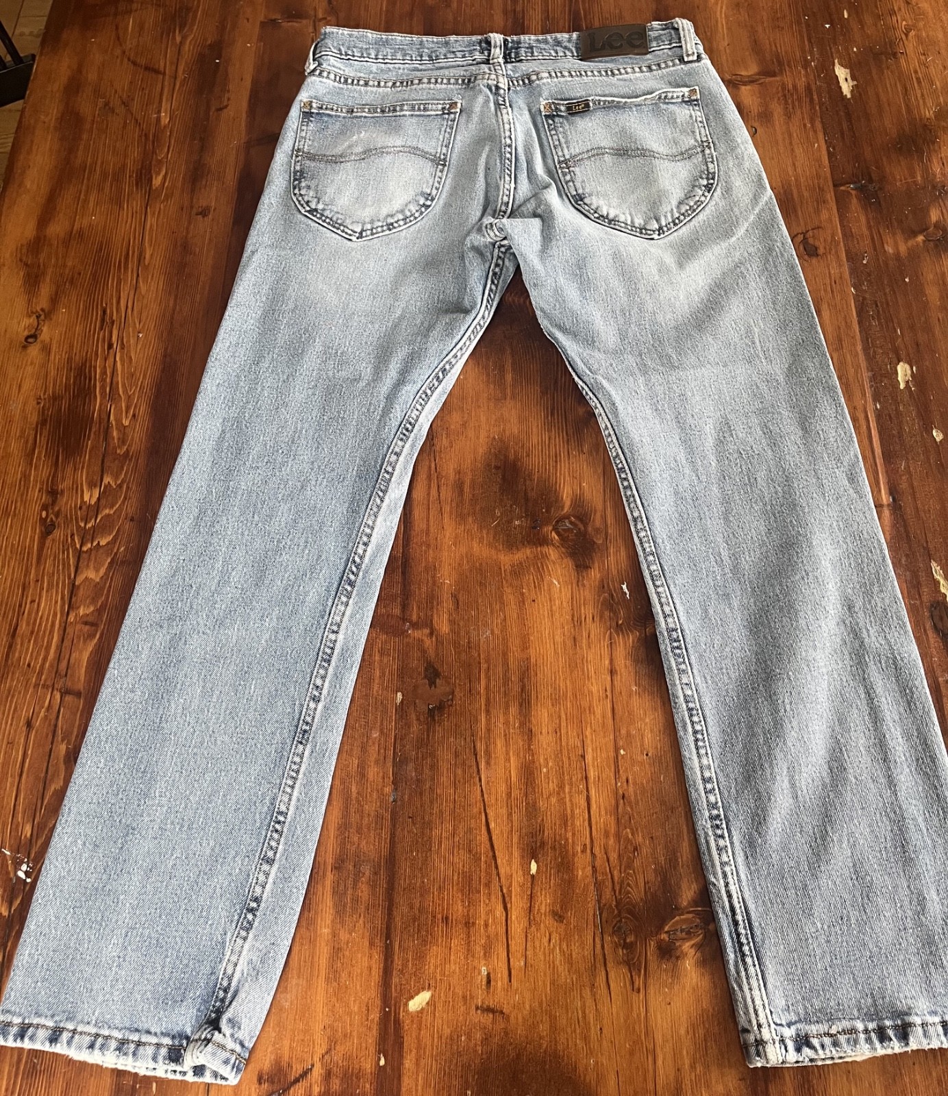 Lee Jeans Men’s Slim Fit Blue Medium Wash Denim Dungarees Workwear 32×29 (30×27)