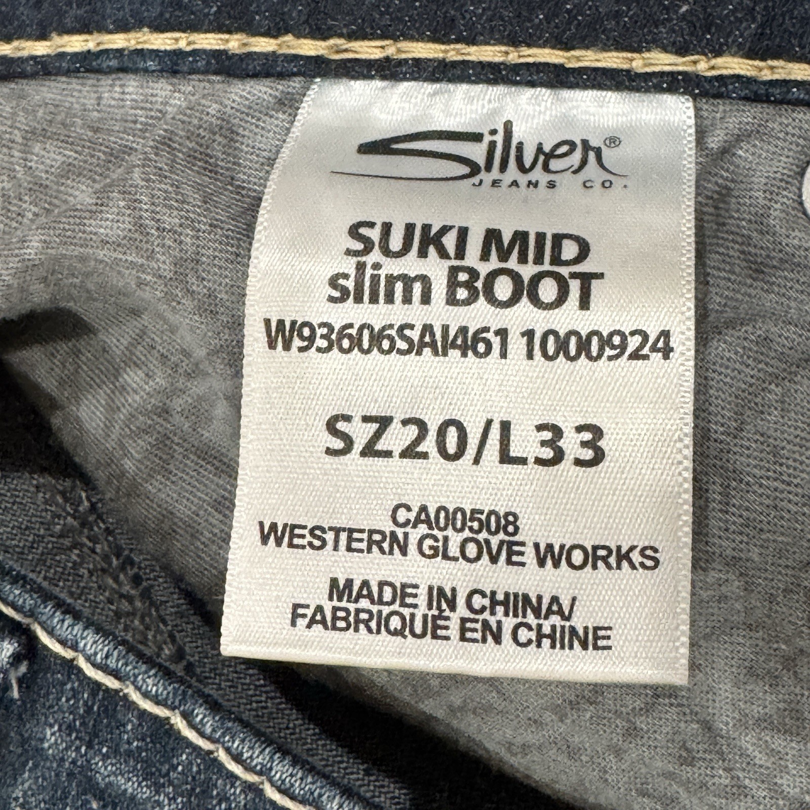 Silver Jeans Co. Suki Mid Rise Slim Bootcut Jeans Blue Dark Wash Plus 20